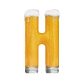 lettre H en forme de chope de biere 2D hyper realiste