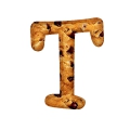 lettrine T gateau cookie pure beurre chocolate dore appetisssant 2D hyper realiste