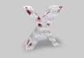 lettre X 3d alphabet texture marbre rose